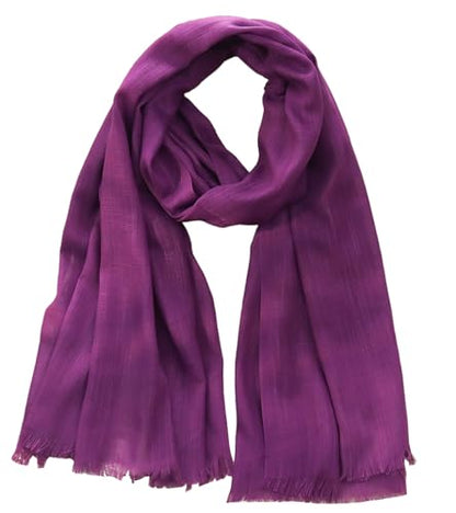 Women's Cotton Scarves Lady Light Soft Fashion Solid Scarf Wrap Shawl - color: Deep Purple