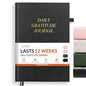 SUNEE Daily Gratitude Journal – 52 Weeks Simple 5 Minute Journal for Daily Reflection, Build Positivity and Mindfulness, Undated Minimalist Planner for Women & Men (Black)