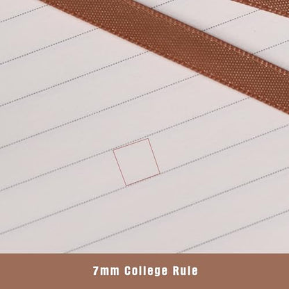 TIEFOSSI Lined Journal Notebook for Women Men, Leather Journal with Pen, A5 Evil Eye Hardcover Notebook for Work, Journaling, Travel & School, 100 GSM Thick Paper, 320 Numbered Pages, 6.2 x 8.3 in - color: Sand
