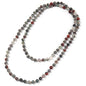 Beaded Necklace Hand Knotted for Woman - color: Bloodstone