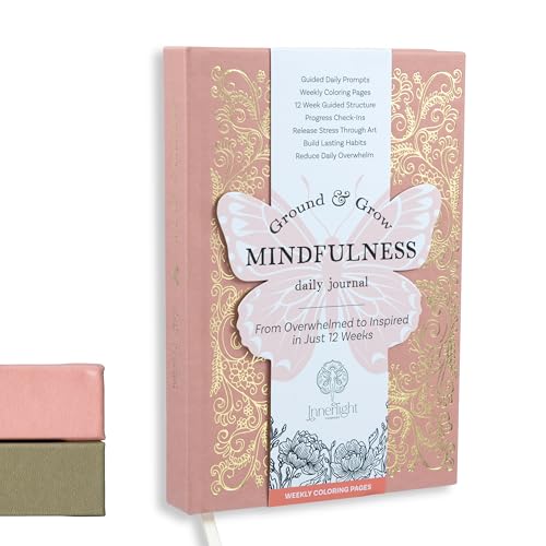Guided Mindfulness Journal for Women | 12 Weeks of Morning & Evening Prompts, Gratitude Practice & Weekly Coloring Pages | Self-Care Gift for Stress Relief, Balance & Personal Growth - color: Peach