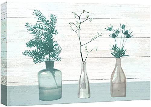 wall26 Canvas Print Wall Art Watercolor Imprint Fir Leaf and Stems Botanical Wilderness Illustrations Minimalism Modern Group Colorful Pastel for Living Room, Bedroom, Office - 12"x18" - color: Bse27-2107-008-fo18, size: 18"L x 12"W