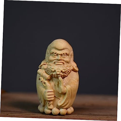 Hemobllo Wooden Buddha Statue Ornament Zen Decor Indoor Outdoor Home Office Decor