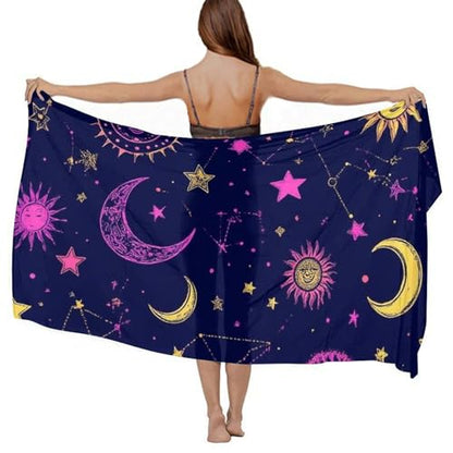 Fashion Travel Swimwear Bikini Wrap All Seasons Chiffon Scarf Beach Yarn Shawl - color: Color976