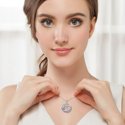 Animal Necklace 925 Sterling Silver Pendant Jewelry Gift for Women Animal Lover - style: Fish