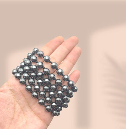 GEMSCITE Japa Mala 108 Prayer Beads Perfect for Meditation Spiritual Mala Necklace & Wrist Mala Bracelet - color: Hematite, size: Hand Knotted
