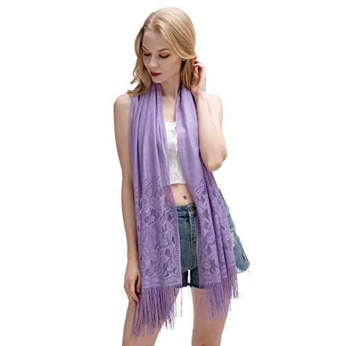 RIIQIICHY Shawls and Wraps for Evening Dresses Scarfs for Women Pashmina Wedding Formal Shawl - color: Purple