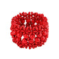 Zian Bohemian Wooden Beaded Bracelets for Women Handmade Colorful Wide Chunky Elastic Stretch Bracelets Boho Wristband Summer Beach Jewelry - color: Red