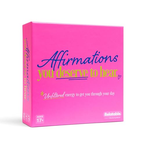 Affirmations You Deserve to Hear by Relatable – Graduation Gifts, Bold Daily Affirmation Cards for Women, Perfect Self Care Gifts, Birthday Gifts,& Motivational Cards for Friends – 100 Cards