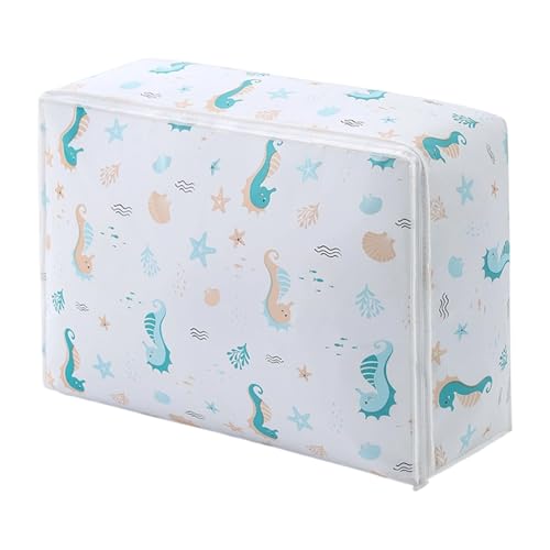 Multipurpose PEVA Storage Bag Sturdy Zippered Designs for Bedding Clothes Travel Accessories Space Saving Storage Bag for Bedding - color: H
