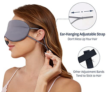 Sleeping Mask 2 Pack, Warm, Cool Double-Sided Use of Sleep Mask, Super Soft Blindfold with Adjustable Strap, Block Out Light, Comfort Sleep Eye Mask for Travel Meditation Nap - color: Dark Gray/Light Gray + Purple/Pink