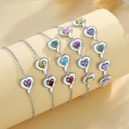 Personalized Mother Bracelet with Birthstones - Adjustable Name Bracelet for Mom, Grandma, Women | Unique Gifts for Mothers Day, Custom Mom Jewelry for Her