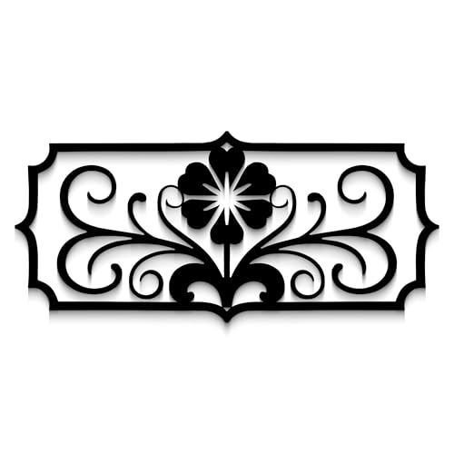 GlinthomeBlack Metal Wall Art for Living Room - Abstract Flower Modern Wall Sculpture Textured Artwork Minimalist Geometric wall Decor for Bedroom Bathroom Living Room Home - color: Black-17, size: Small
