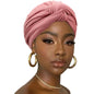 DRESHOW African Turban for Women Knotted Hairwraps for Sleeping Turban Headwraps Head Warmer Scarf for Black Women Chemo Cap - color: 1 Pc Style 2: Pink