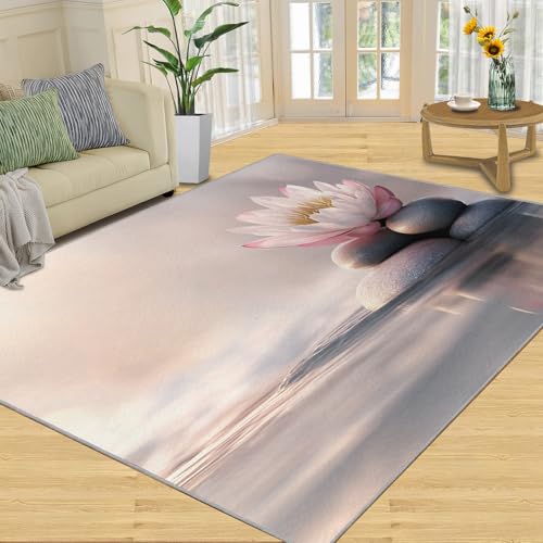 Zen Rugs for Bedroom - 6x9 Rug, Zen Spa Home Decor, Bamboo Washable Rugs for Living Room, Asian Style Area Rug, Meditation Carpet, Zen Gifts for Women - color: Bamboo Zen Spa, size: 6' W x 9' L