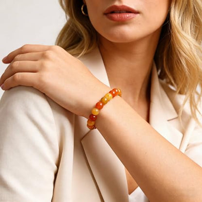 Handmade Stretch Elastic Bracelet Natural Stone Crystal Healing Power Energy Gifts for Reiki Nature's Beauty and Spiritual Essence Unisex 6mm - color: Red Adventurine