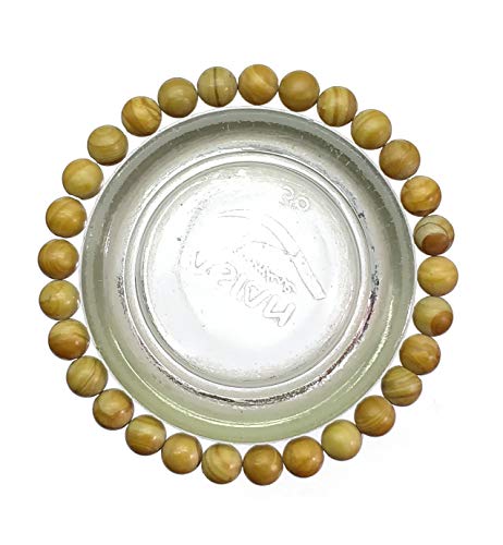 GEMZ Natural Wooden Beads 9 mm Round Smooth Beads Stretchable 7 inch Bracelet Healing/Meditation/Prosperity