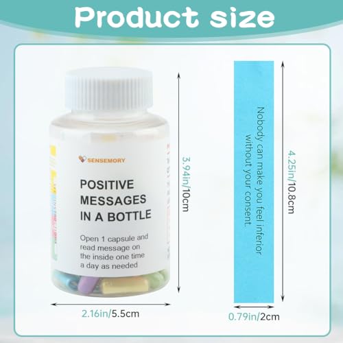 50 Positive Messages in a Bottle,Positive Affirmations Card,Self Care Kit Mediation,Stress Relief Gifts for Women Men Birthday Unique,Back To School Gift For Teachers