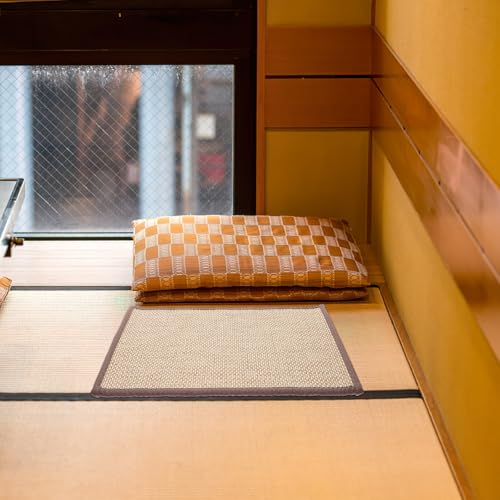 Sewroro Woven Bamboo Seat Cushion 15.74X11.81X0.19In Cooling Meditation Floor Cushion for Indoor Office Home Decor