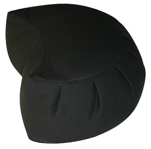 Kapok Crescent Zafu Meditation Cushion, Black - color: Black