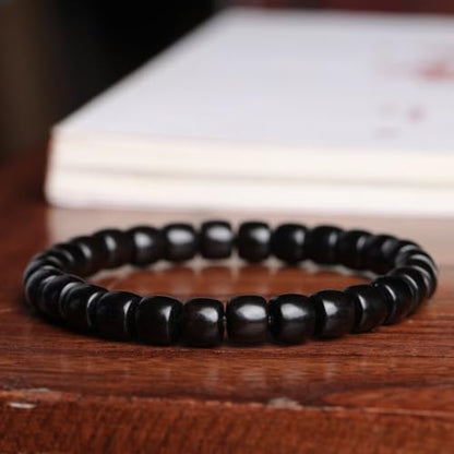 Zen Dear Unisex Natural Ebony Wood Buddhist Prayer Bead Necklace Bracelet Tibetan Prayer Mala Beaded Black - style: 7mmx8mm 28barrel beads