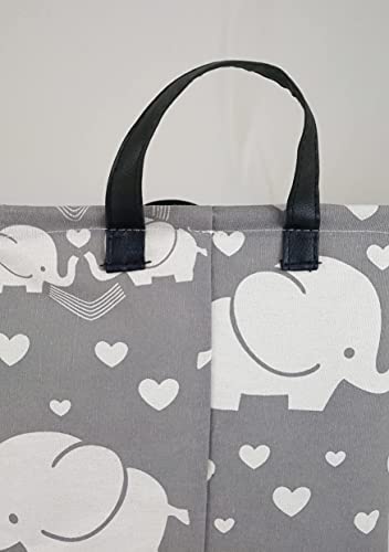 Storage Basket Home Shelf Basket Kids Organizer Box Clothes Laundry Hamper Nursery Bin Gift Laundry Basket with Handles for Home (love elephant) - color: Love elephant