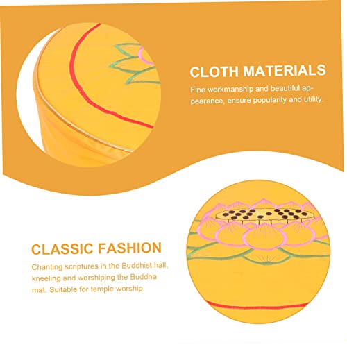 DECHOUS Cushion Set Lotus Print Round Pillow for Floor Seating Buckwheat Hull Filling Comfortable Mat for Buddhist Practices and