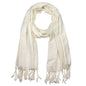 Falari Women's Soft Solid Color Pashmina Shawl Wrap Scarf, for Wedding, Bridesmaid Gifts, Evening Dress - color: Off-white