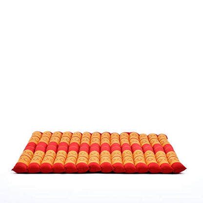 Leewadee Zabuton Seating Cushion – Square Floor Seat for Meditation Exercises, Light Yoga Mat Filled with Kapok - color: Sf02 - Orange