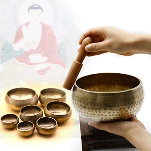 Singing and Relaxing Sound Decoration Board Buddha Yoga Tibetan Bowl(8cm) - size: 8cm