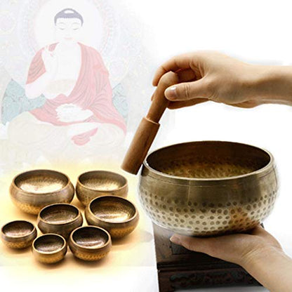 Singing and Relaxing Sound Decoration Board Buddha Yoga Tibetan Bowl(8cm) - size: 8cm