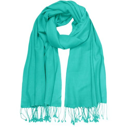 TZ Promise Women Pashmina Shawls and Wraps for Evening Dresses,Soft Large Long Scarf for Wedding,Bride Bridesmaid Gifts - color: Jade Green