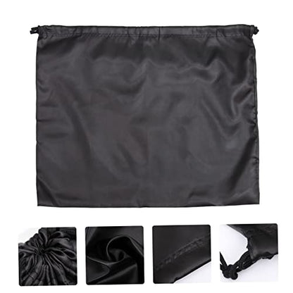 2pcs Durable Drawstring Storage Bags for Household Organization Lightweight Dustproof Cloth Finishing Bags Black Satin for Travel and Home Use