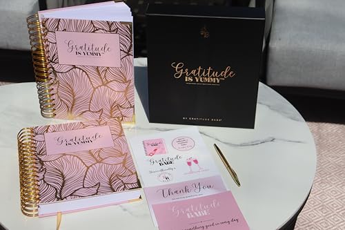 Gratitude is Yummy® 90-Day Grattitude Journal – Manifestation Journal with Prompts, Law of Attraction Daily Guided Journal for Self Care, Mindset & Abundance (Luxury Hardcover Gift Set)