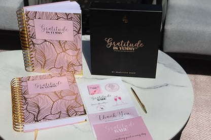 Gratitude is Yummy® 90-Day Grattitude Journal – Manifestation Journal with Prompts, Law of Attraction Daily Guided Journal for Self Care, Mindset & Abundance (Luxury Hardcover Gift Set)