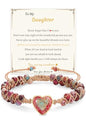 Gifts for Daughter Granddaughter, To My Mom Grandma Wife Girlfriend Sister Jasper Heart Bracelets Birthday Graduation Anniversary Christmas Stocking Stuffers Valentines Mothers Day Jewelry - style: 1.Gift To My Daughter: Red Beads