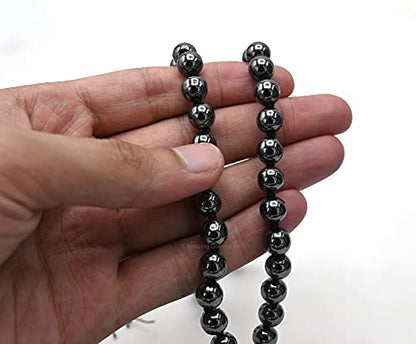 Amazing Gemstone Japa Mala 108 Prayer Beads Necklace and Wrist Mala Bracelet for Meditation - color: Hematite, size: Hand Knotted