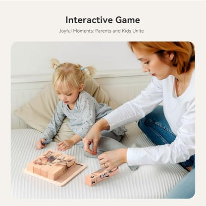 IEATFO 4 in 1 Wooden Animal Chunky Puzzle, 5 Solid Wood Puzzle Blocks with 4 Sides Realistic Safari Animals, Wooden Block Puzzle with Durable Base for Toddlers 3+ Years - Montessori Inspired - style: 4 in 1 (Safari)