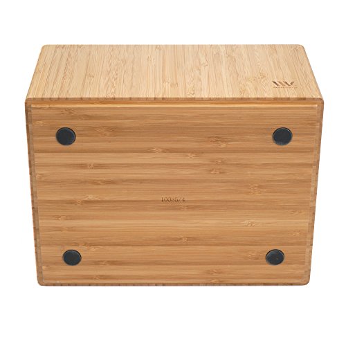 MobileVision Bamboo Storage Box, 12”x 9”x 6”, Durable Bin w/ Handles, Stackable - For Toys Bedding Clothes Baby Essentials Arts & Crafts Closet & Office Shelf With (White Clip Included)