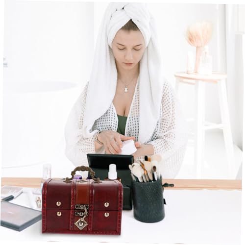 LIFKOME Retro Style Wooden Storage Box Large Capacity Sturdy Jewelry Coins and Office Supplies