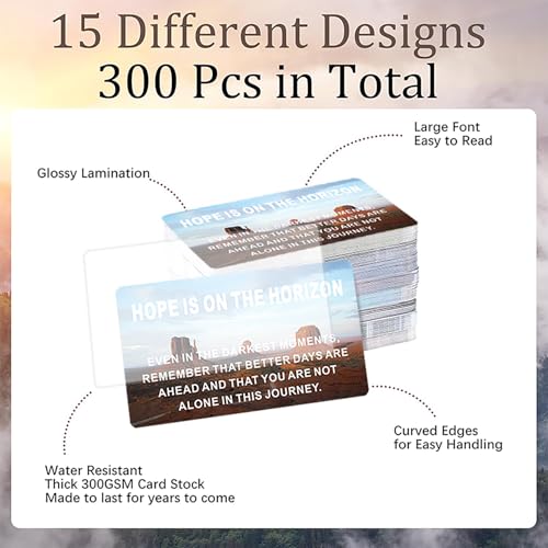 300 Recovery Encouragement Cards, Inspirational Motivation Affirmation Cards, 3.5 x 2 Inches, Positive Motivational Hope Quote Cards, Addiction Recovery Greeting Gifts for Men and Women