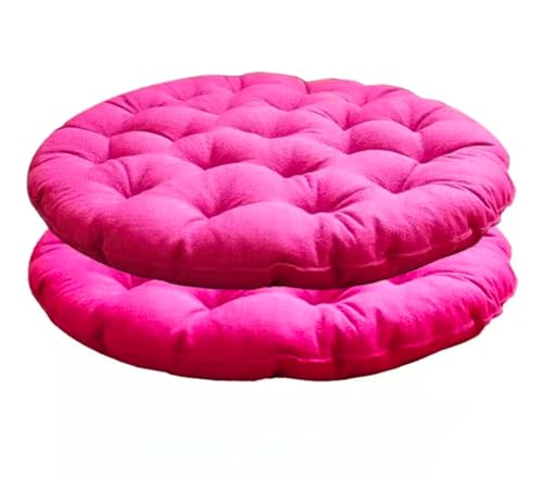 Meditation Floor Pillow Set of 2 Large Round Floor Cushions for Adults Linen Floor Seat Pillows Cushion for Living Room(Size:65x65cm(26x26inch),Color:Rose)
