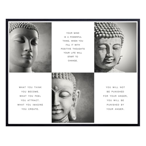 Inspirational Buddhism Buddha Quotes - Zen Wall Art Home Decor - Decoration for Spa, Living Room, Yoga Studio, Office - Unique New Age Gift for Buddhist, Meditation Instructor - 8x10 Poster Print - size: 8"L x 10"W