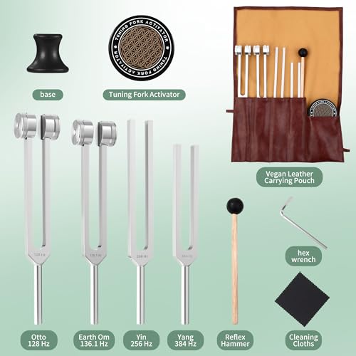 128 hz Tuning Fork Healing Instrument Tuning Forks for Meditation Yoga and Chakra Energy Sound Therapy & Stress Relief - Perfect Spiritual Gift for Women & Men