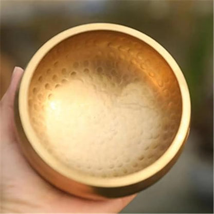 Tibetan Singing Bowl Meditation Set - Traditional Nepalese Bowl with Cushion & Mallet for Mindfulness, Relaxation, Stress Relief, Yoga & Zen - Ideal Spiritual Gift (20 cm Diameter) - size: Calibre 8.5cm