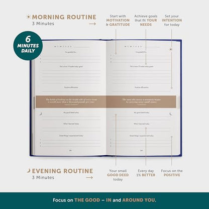 6-Minute Diary – 3-Million-User Gratitude Journal for Women & Men with Prompts – Guided Self Care Book Based on Positive Psychology – Daily Manifestation - color: Night Sky