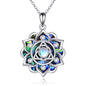 ONEFINITY Lotus Necklace 925 Sterling Silver Moonstone Pendant Necklace Yoga Lotus Jewelry for Women - style: Celtic Knot Lotus