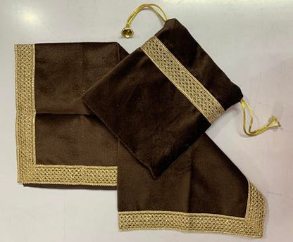 SMMS Spiritual Velvet Table Cloth Altar Tarot Spread (Brown, Small- 46cm*46cm/ 18inch*18inch) - color: Brown, size: Small- 46cm*46cm/ 18inch*18inch