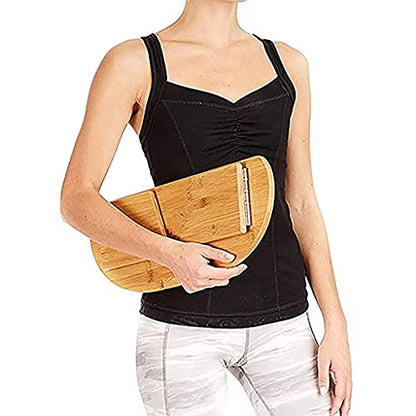 Bamboo Meditation Bench (18" W x 7.5”L), Portable Seiza Kneeling Stool, Detachable Legs or Hinged Folding Legs, Original Ergonomic Design with Carrying Bag
