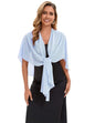 Baoqiya Chiffon Shawl Evening Scarf Shawls and Wraps for Women Wedding Party Bridal Scarves Cover Ups - color: Sky Blue